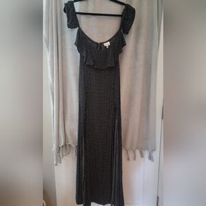 Polka dot maxi dress with under shorts